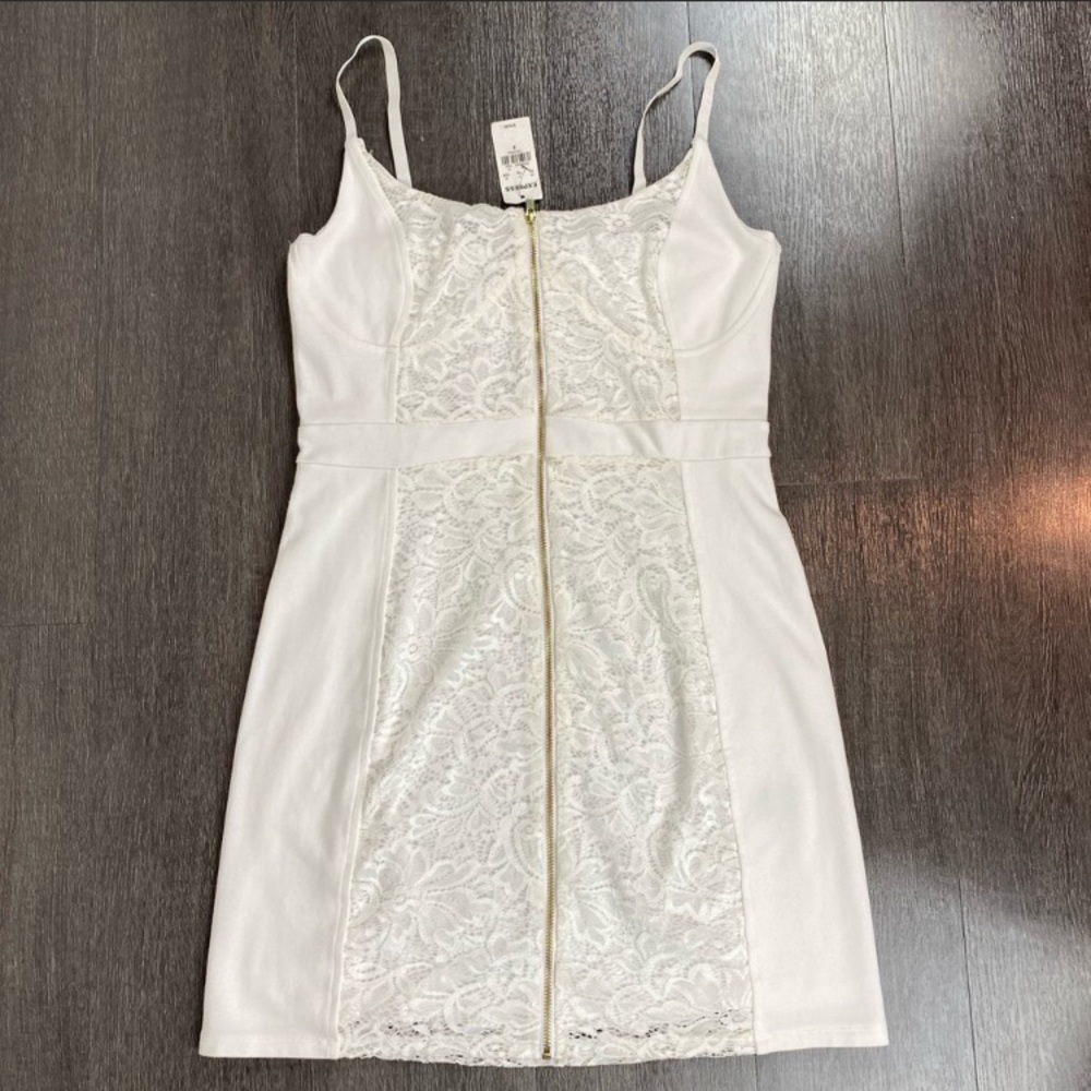 NEW Express Lace Accent Sheath Mini Dress; 8